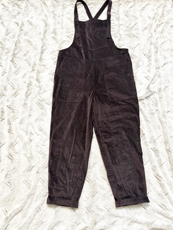 aerie Pants - aerie Dark Brown Corduroy Overalls